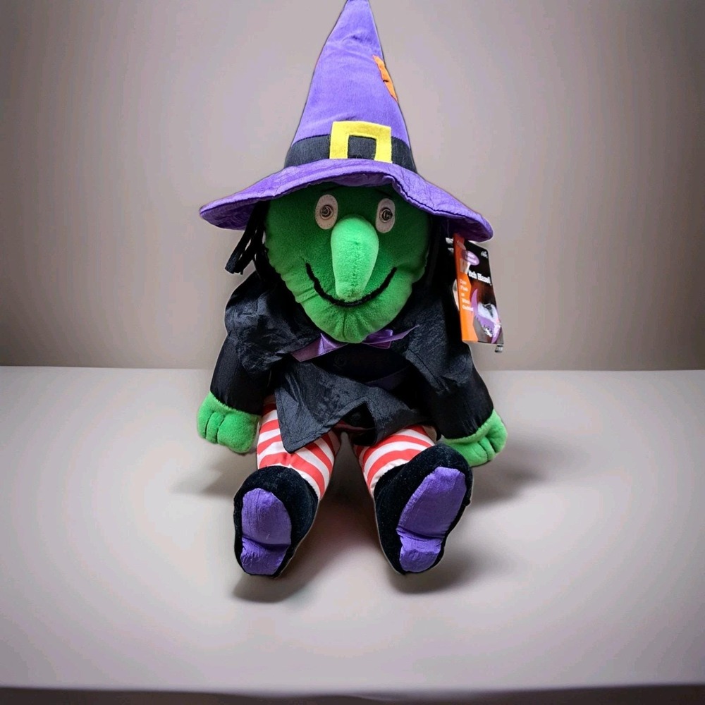 Vintage 1996 Gibson Greetings Talking Witch Hazel Plush Halloween Cackling Works